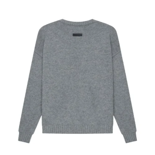 Essentials Overlapped Gray Sweater Back